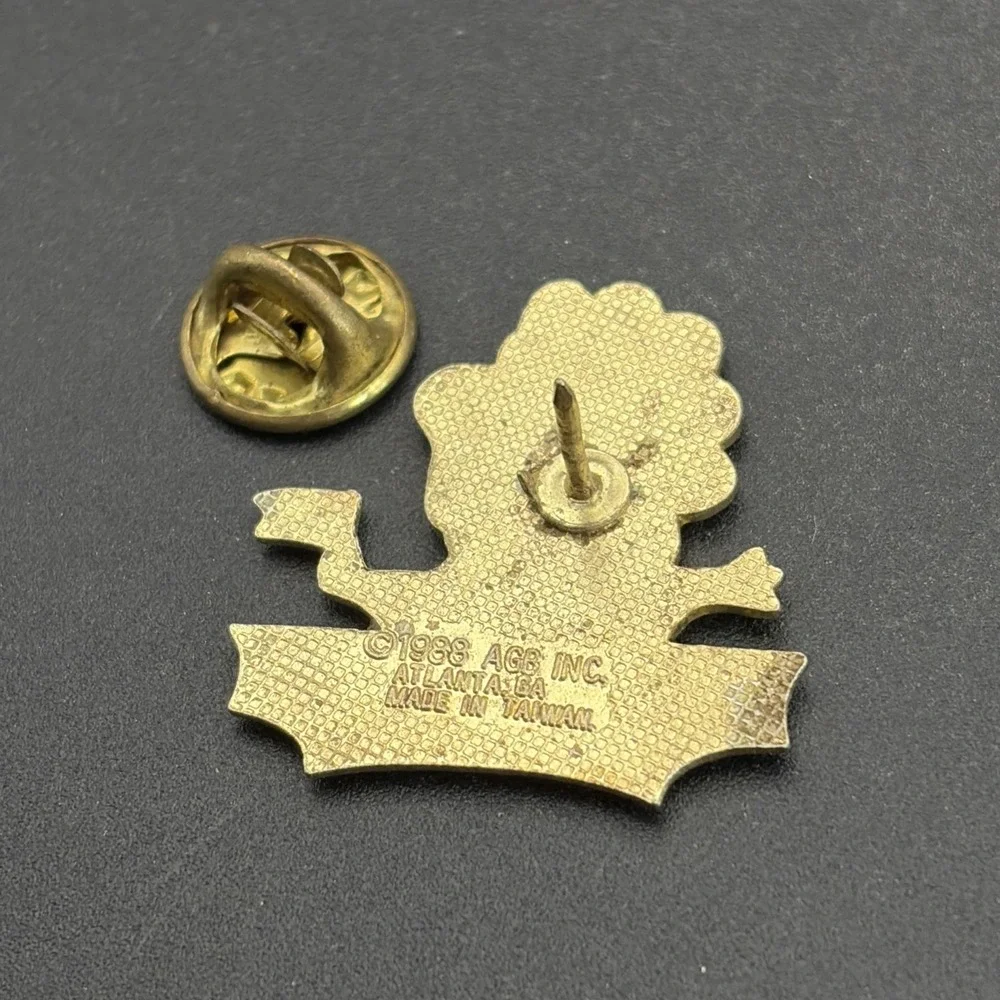 Evil Mean Wicked & Nasty Green Dragon Holding Boo! Flag‎ Lapel Hat Pin
